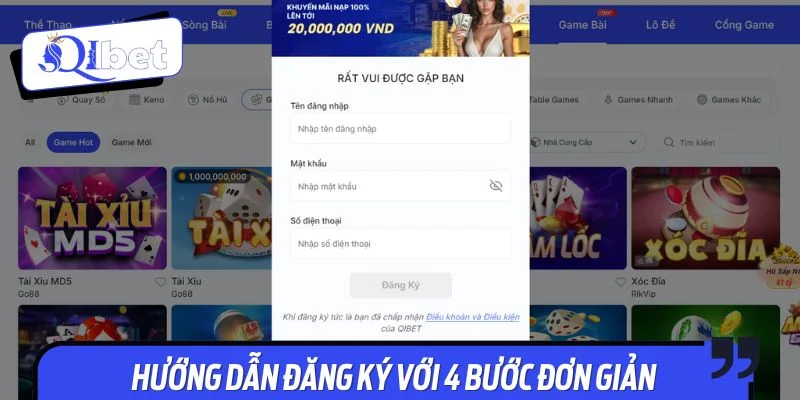 Hướng dẫn đăng ký với 4 bước đơn giản