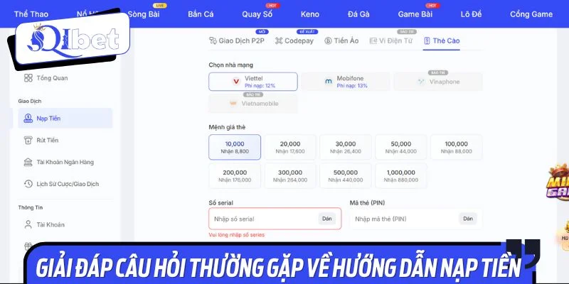 Giải đáp các câu hỏi thường gặp về hướng dẫn nạp tiền của cược thủ